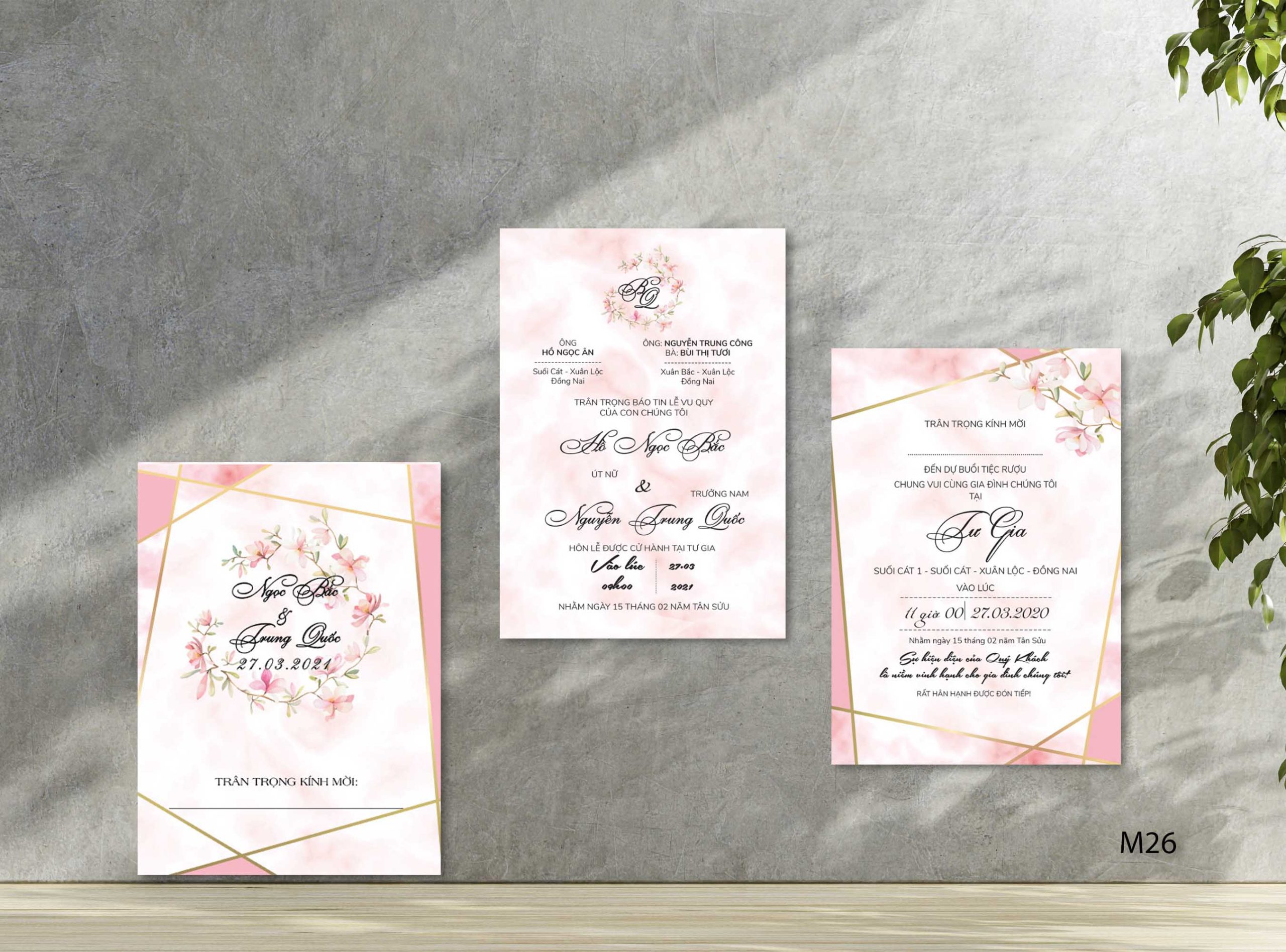 Save the date wedding invitation card mockup
