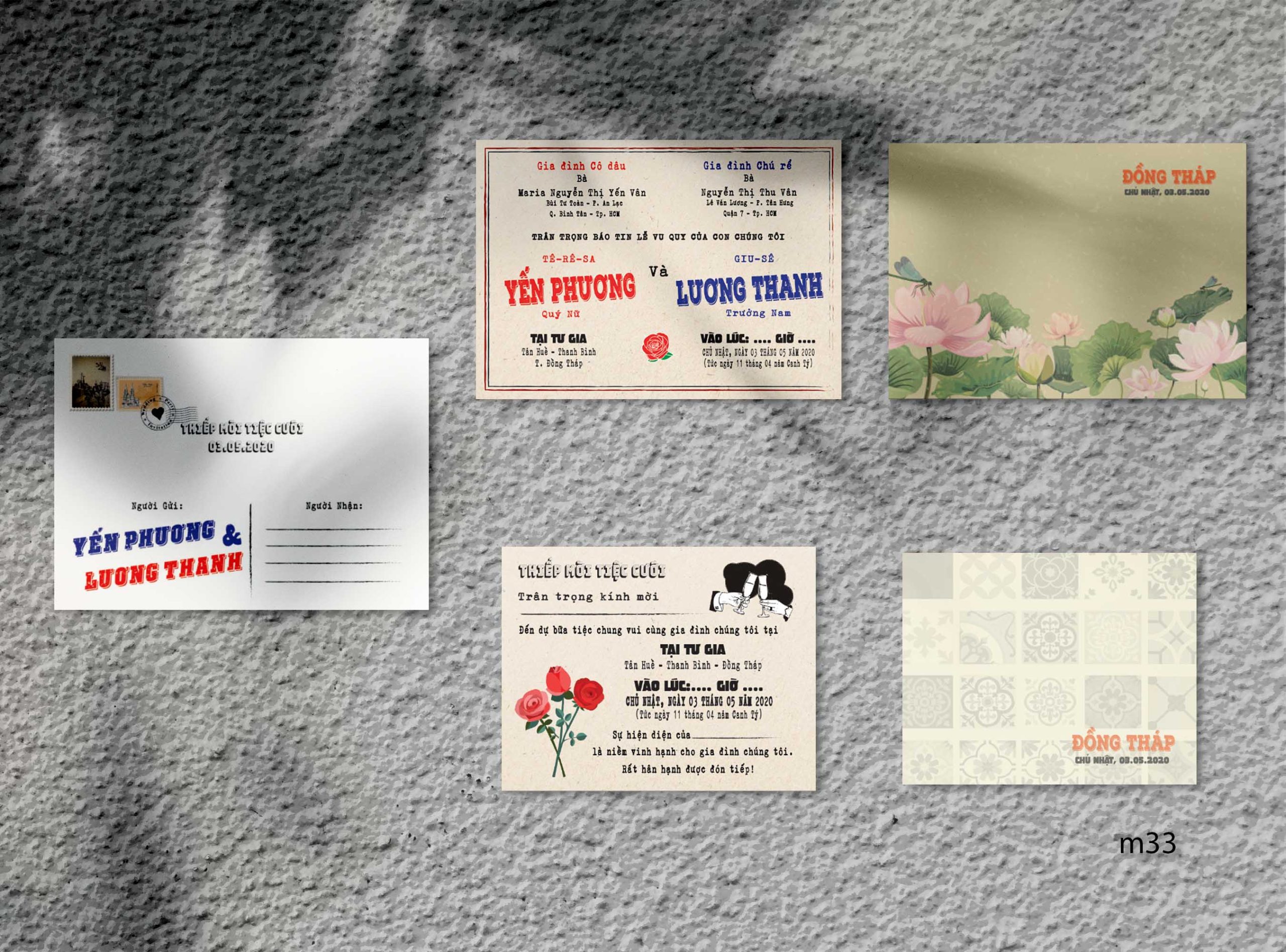 Save the date wedding invitation card mockup