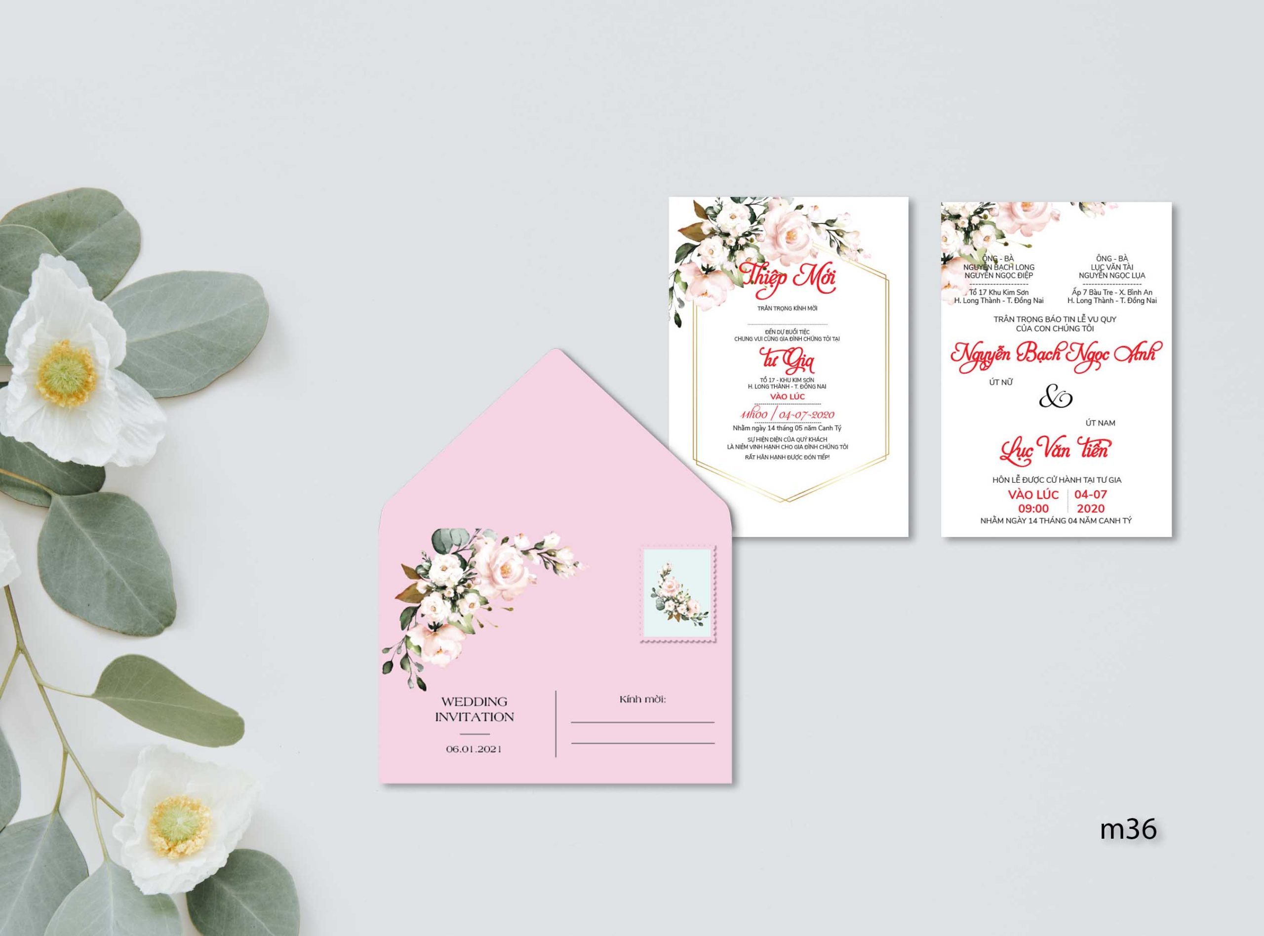 Save the date wedding invitation card mockup