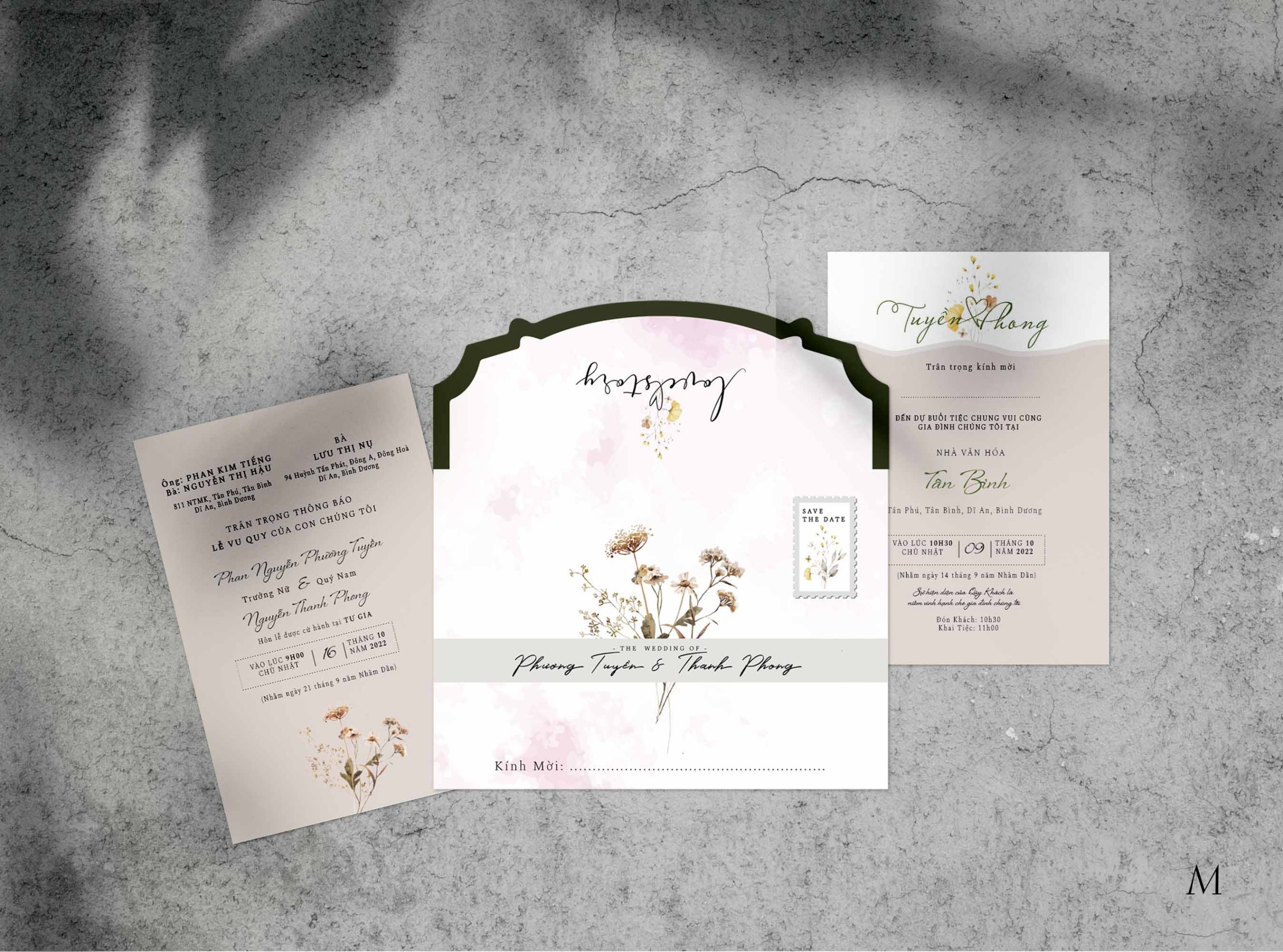 Save the date wedding invitation card mockup