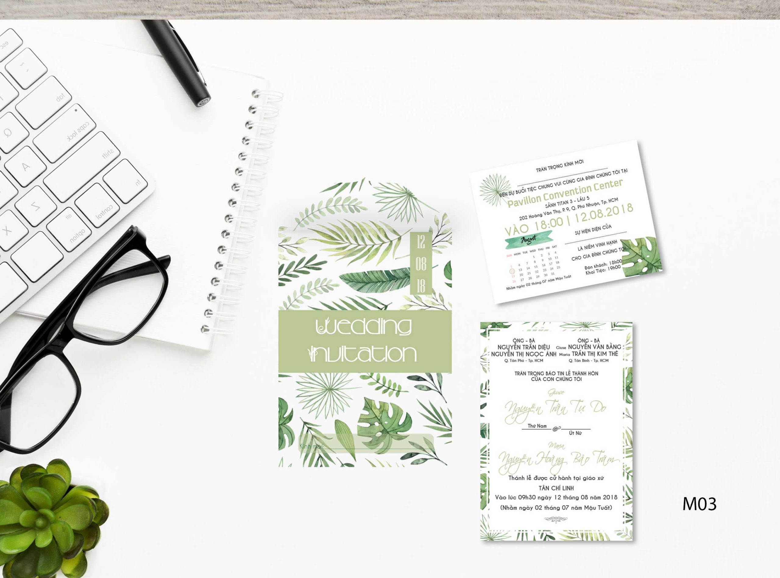Save the date wedding invitation card mockup