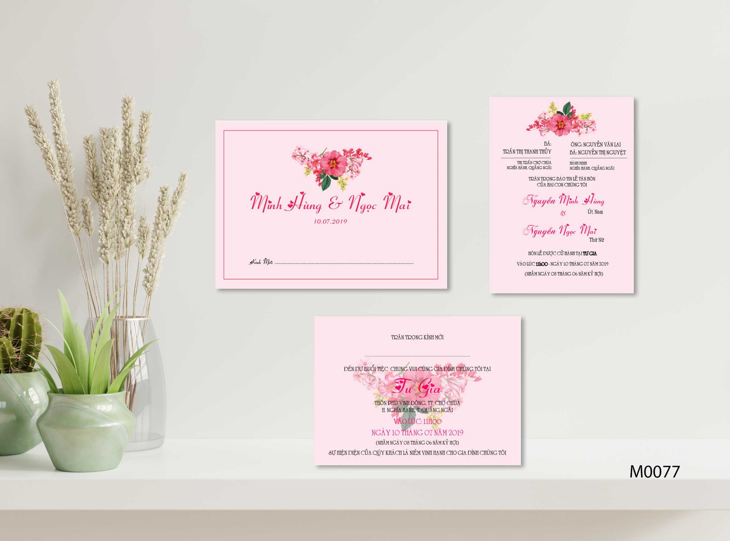 Save the date wedding invitation card mockup
