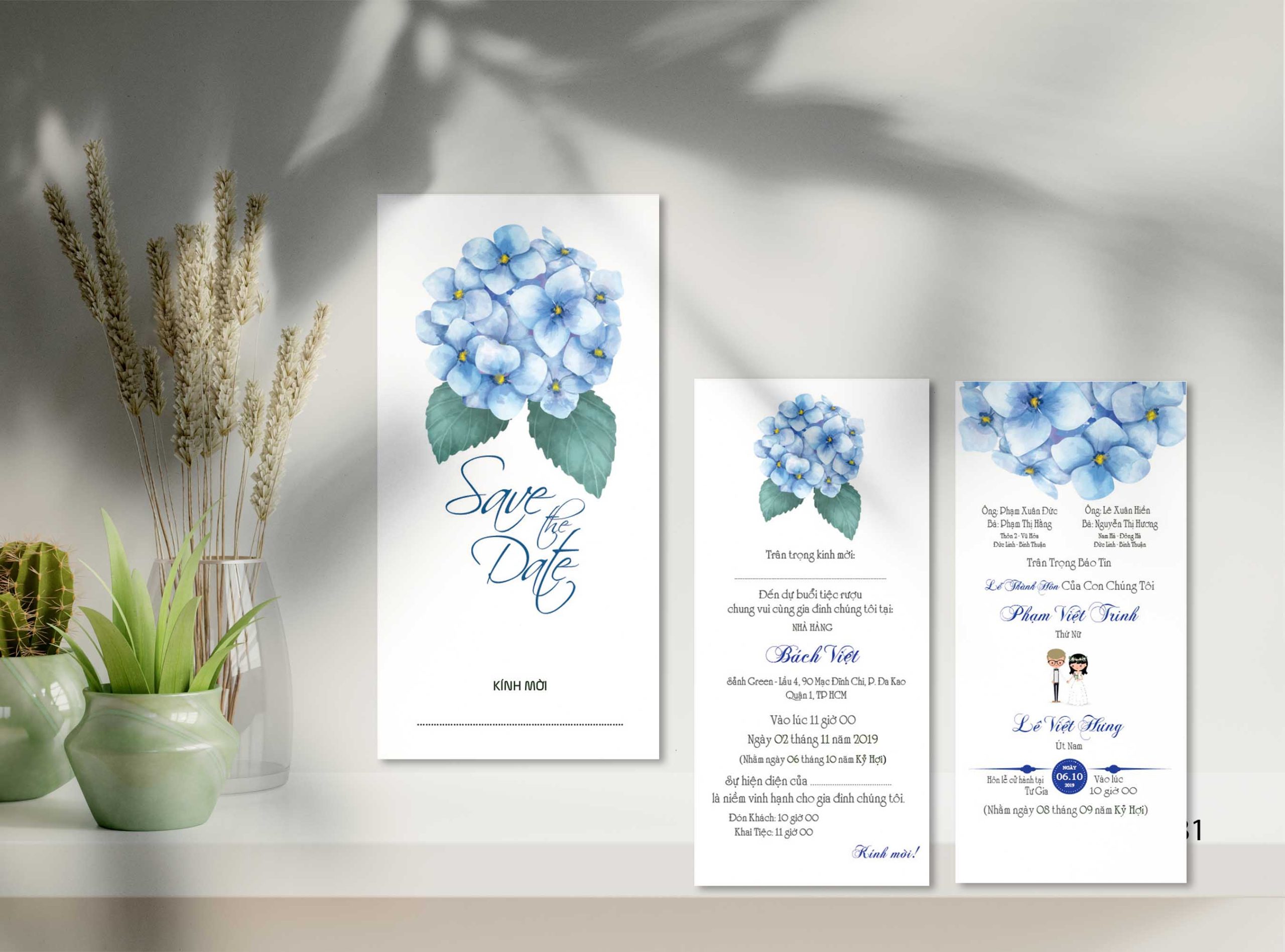 Save the date wedding invitation card mockup