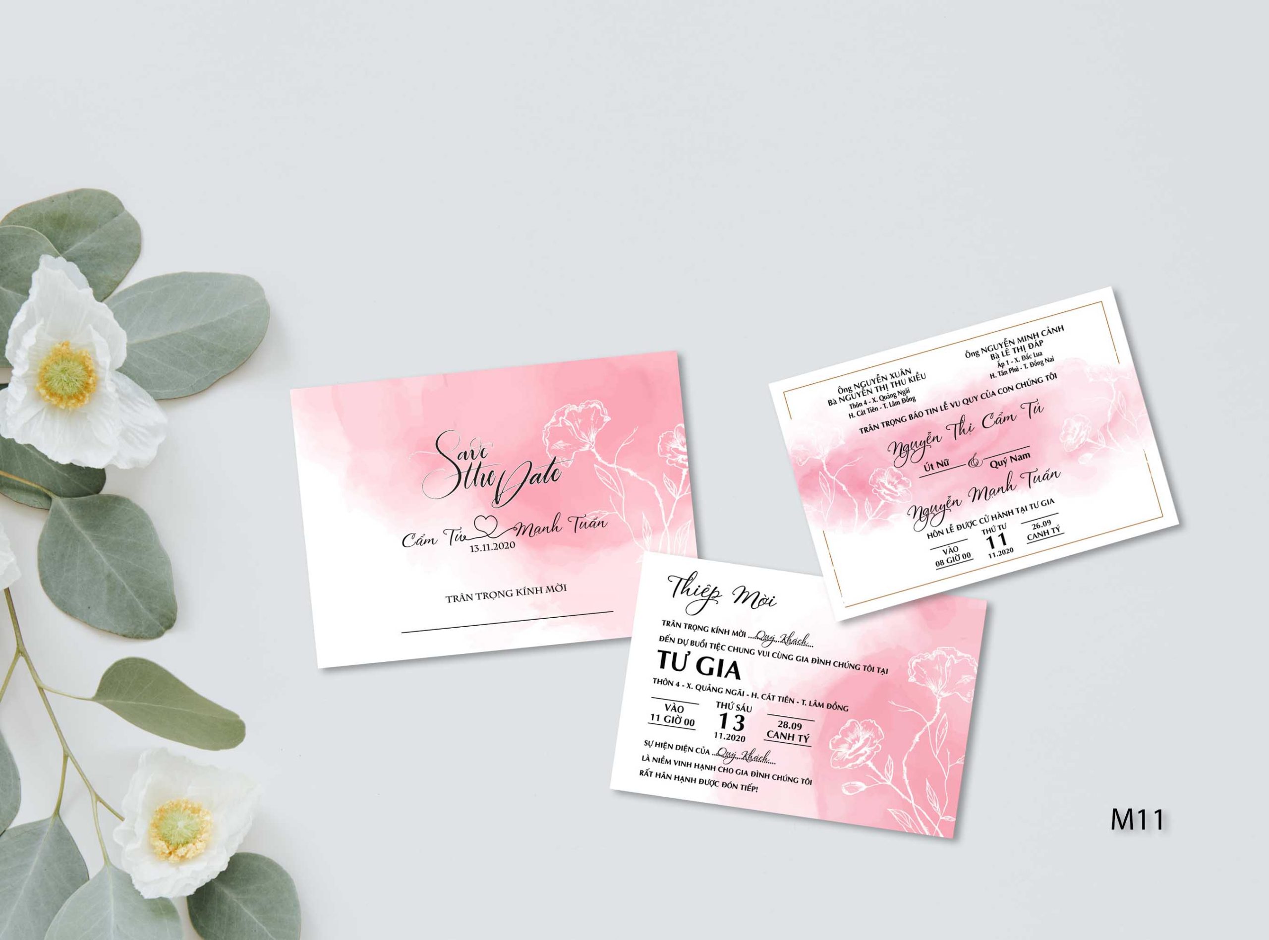 Save the date wedding invitation card mockup