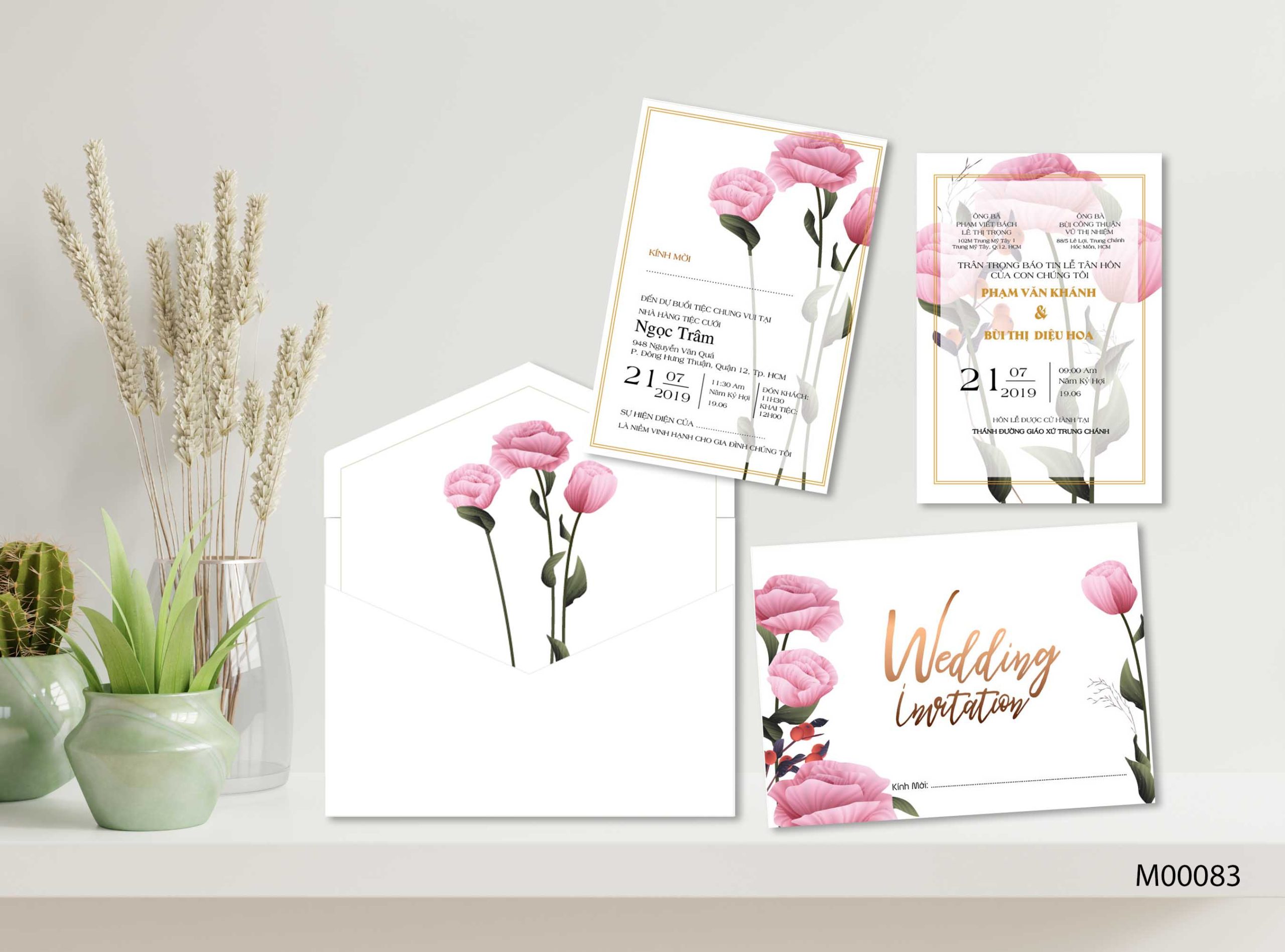 Save the date wedding invitation card mockup
