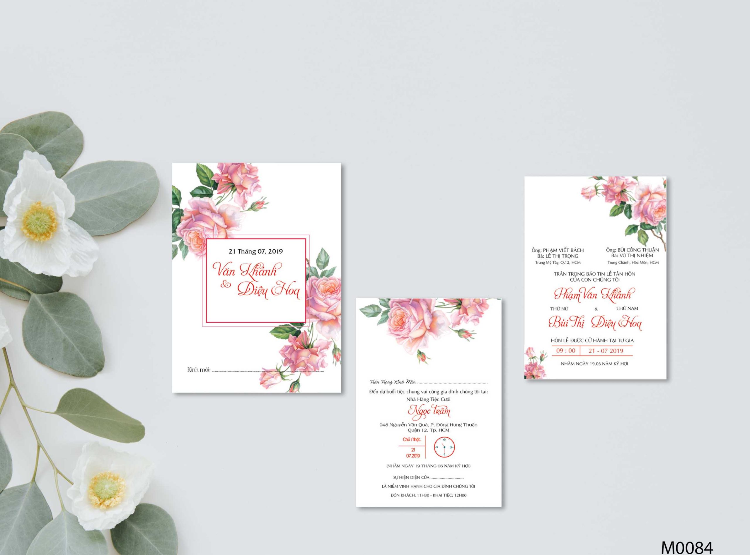 Save the date wedding invitation card mockup
