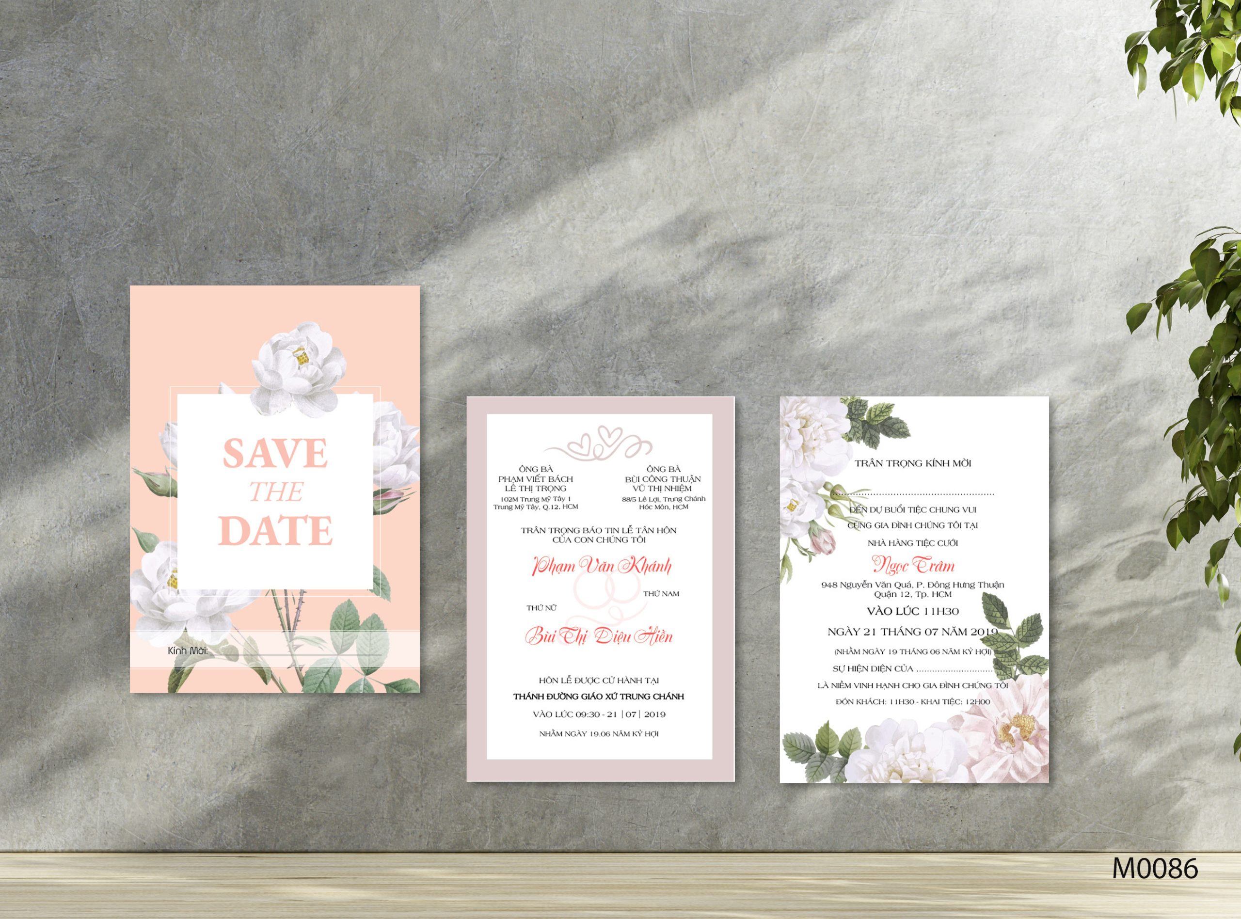 Save the date wedding invitation card mockup