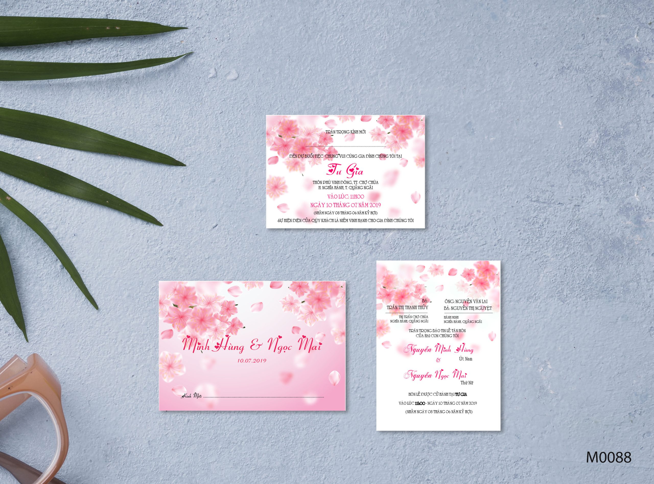 Save the date wedding invitation card mockup