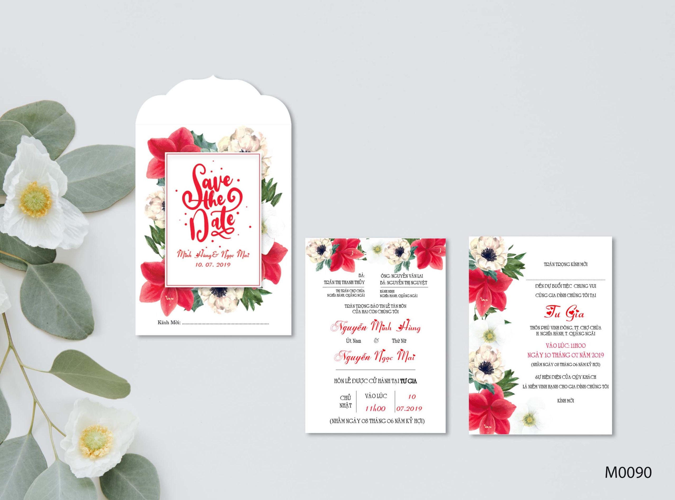 Save the date wedding invitation card mockup