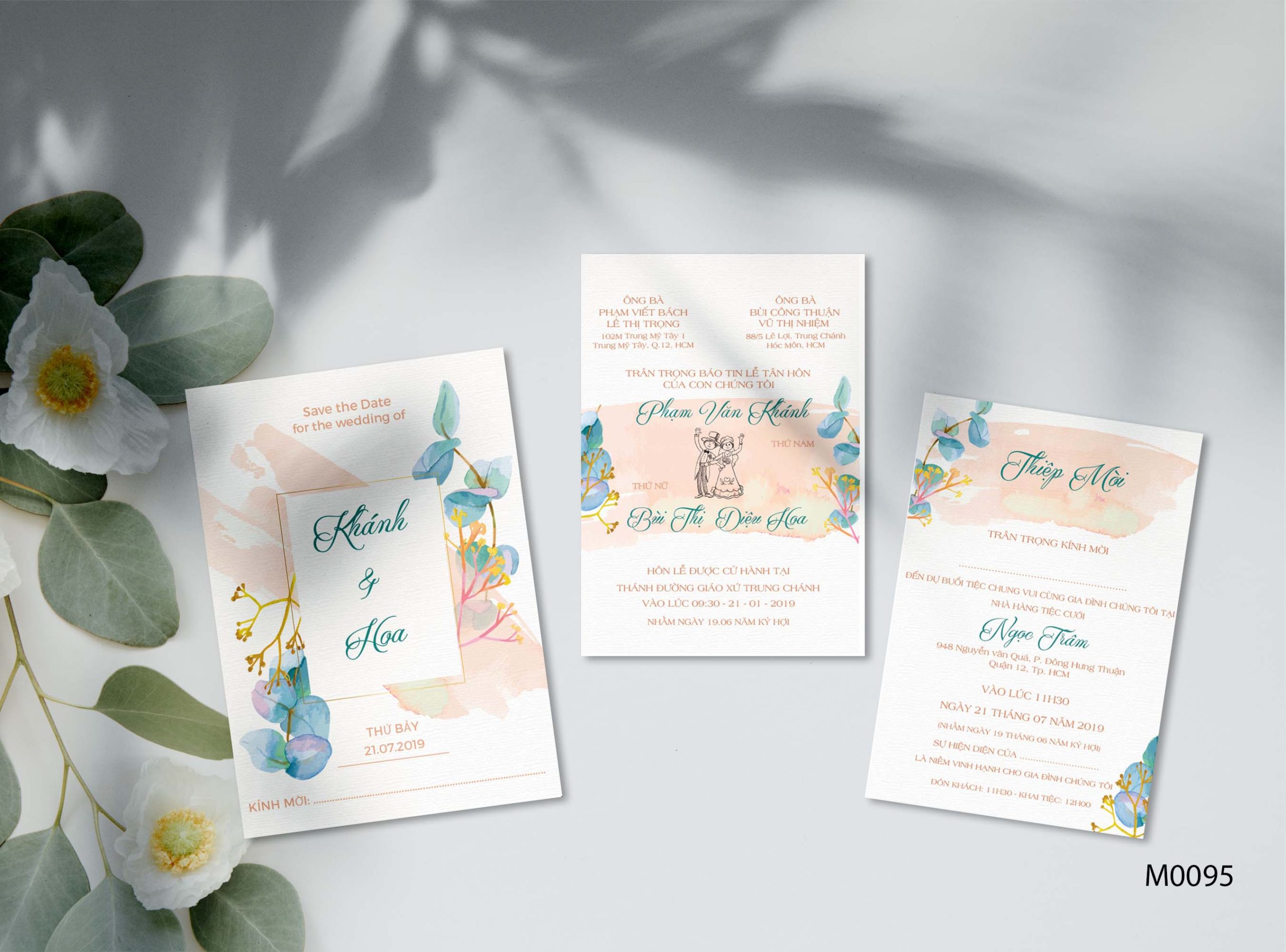 Save the date wedding invitation card mockup