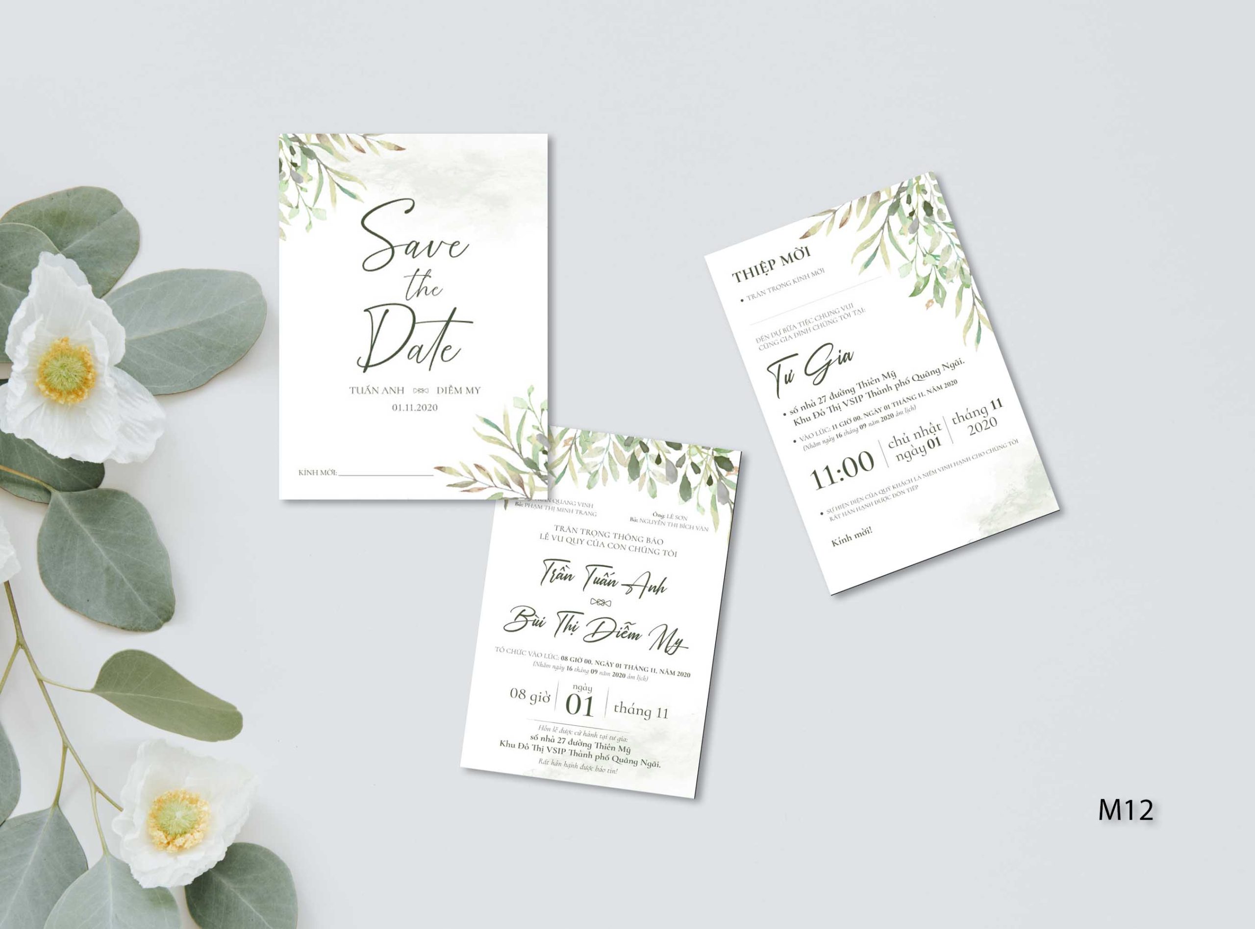 Save the date wedding invitation card mockup