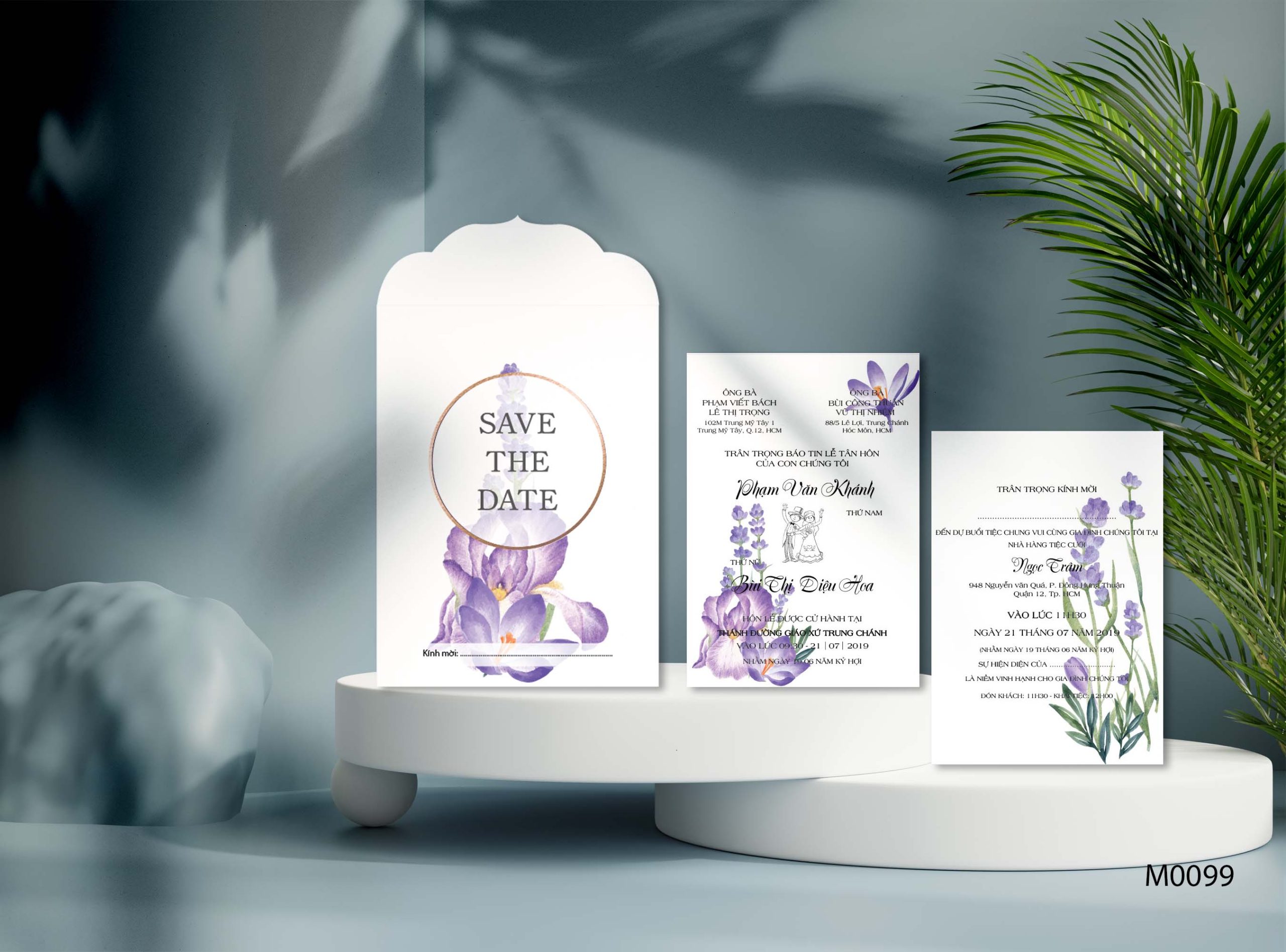 Save the date wedding invitation card mockup