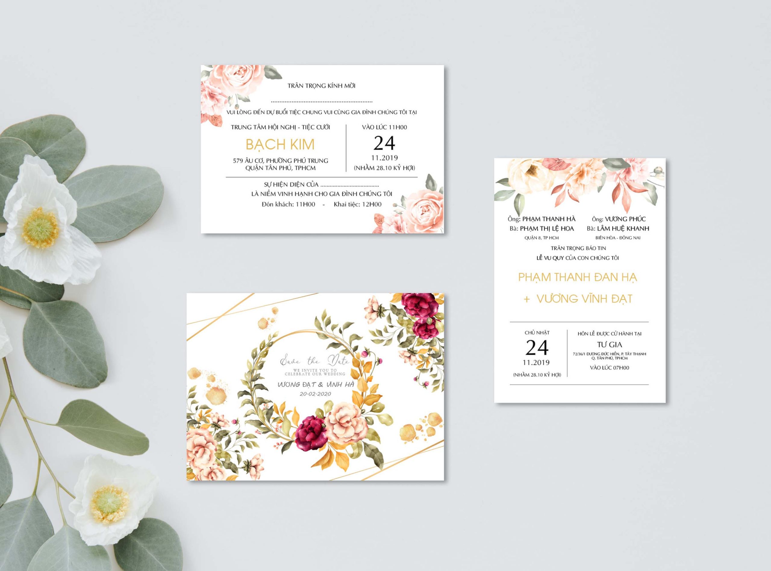 Save the date wedding invitation card mockup