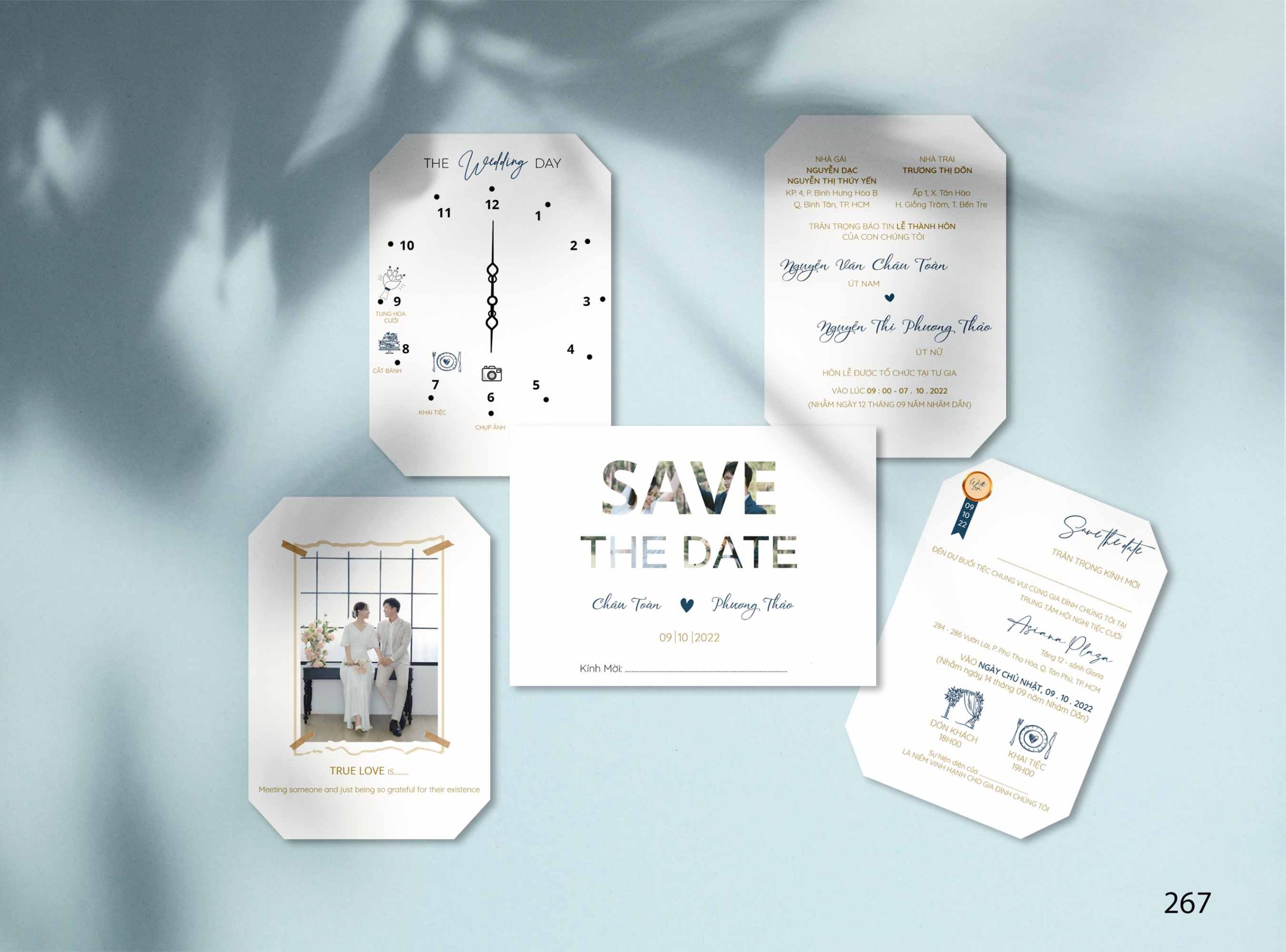 Save the date wedding invitation card mockup