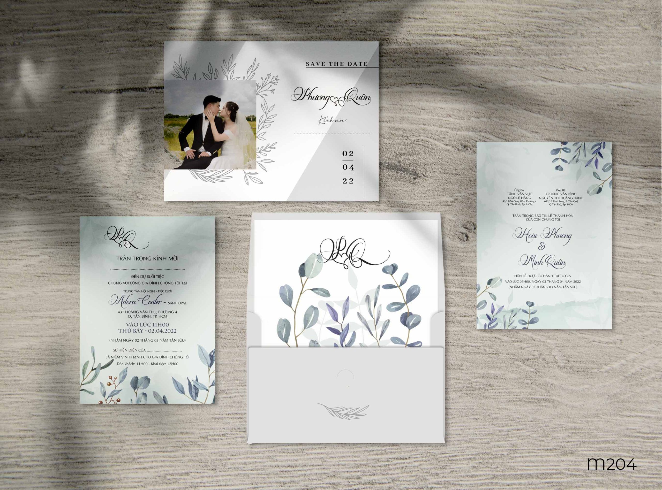 Save the date wedding invitation card mockup