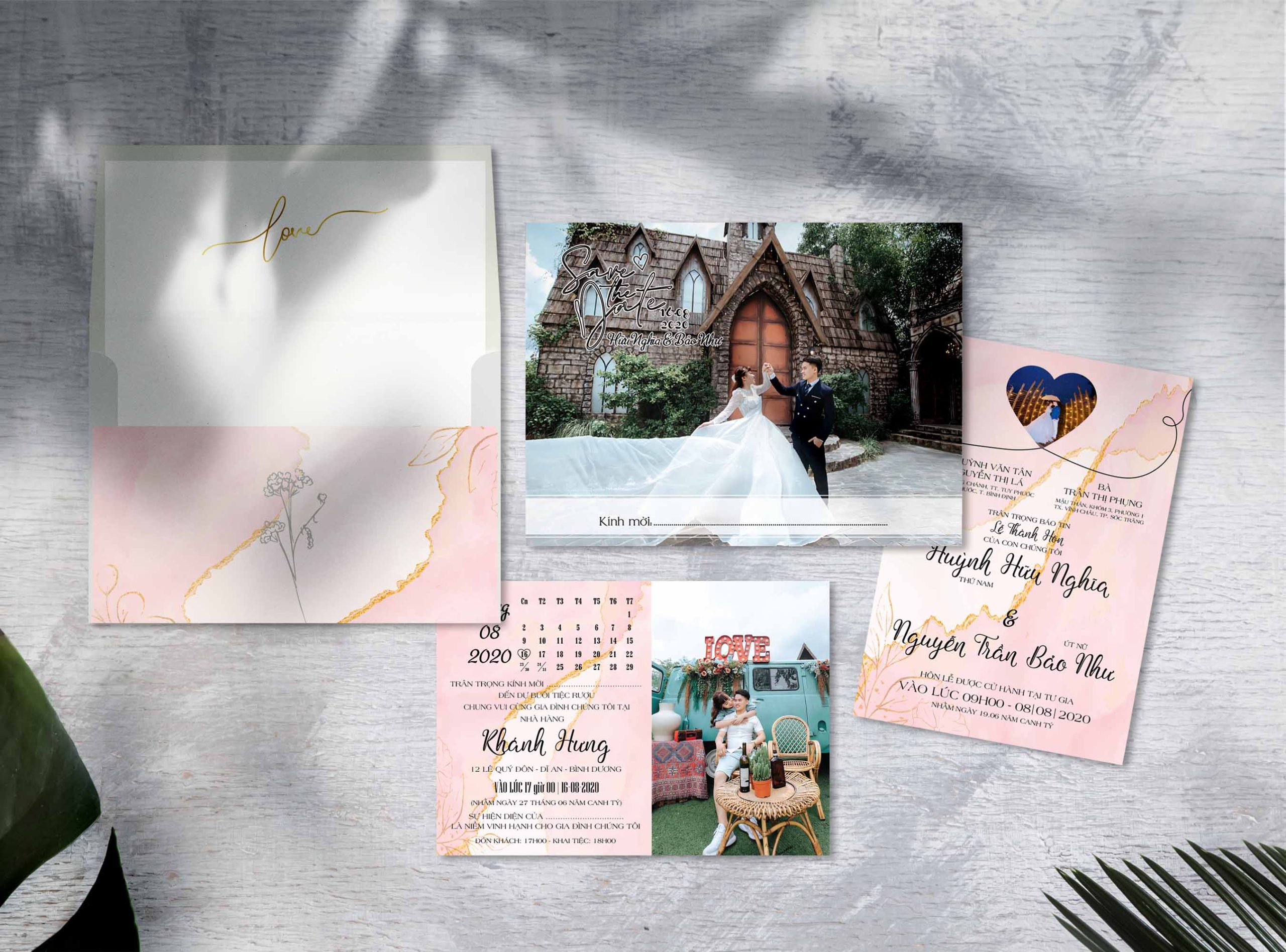 Save the date wedding invitation card mockup