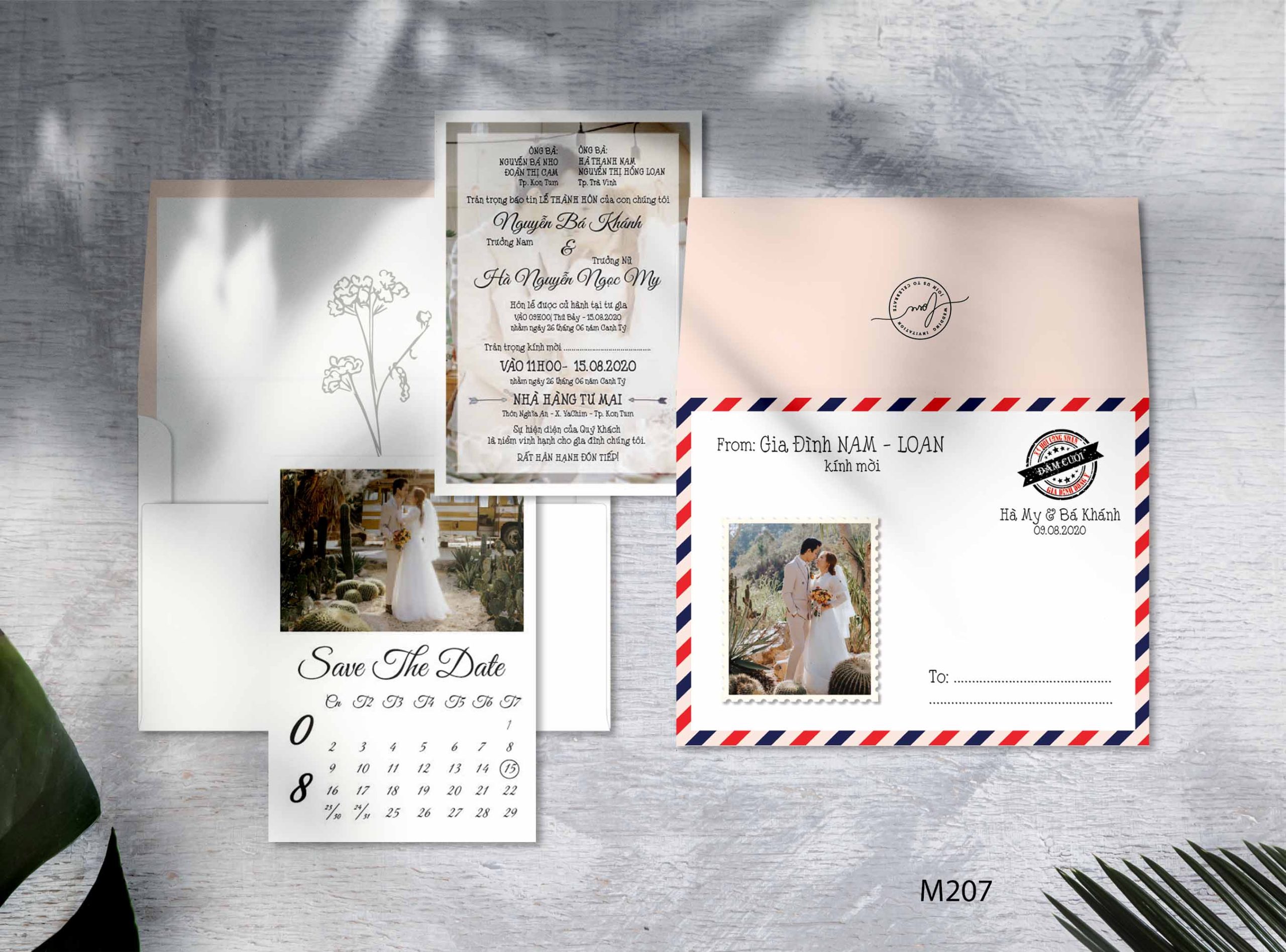 Save the date wedding invitation card mockup