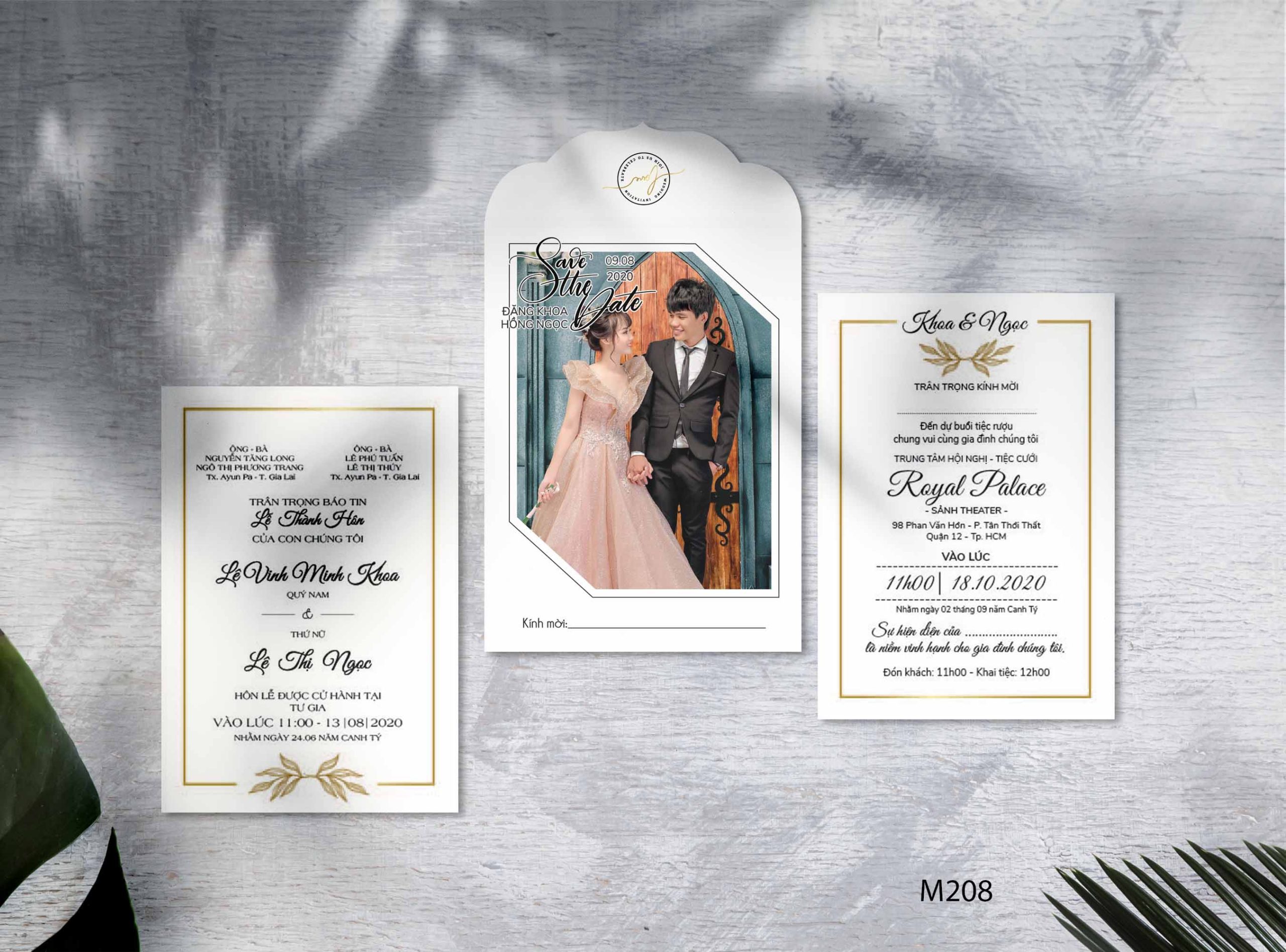 Save the date wedding invitation card mockup