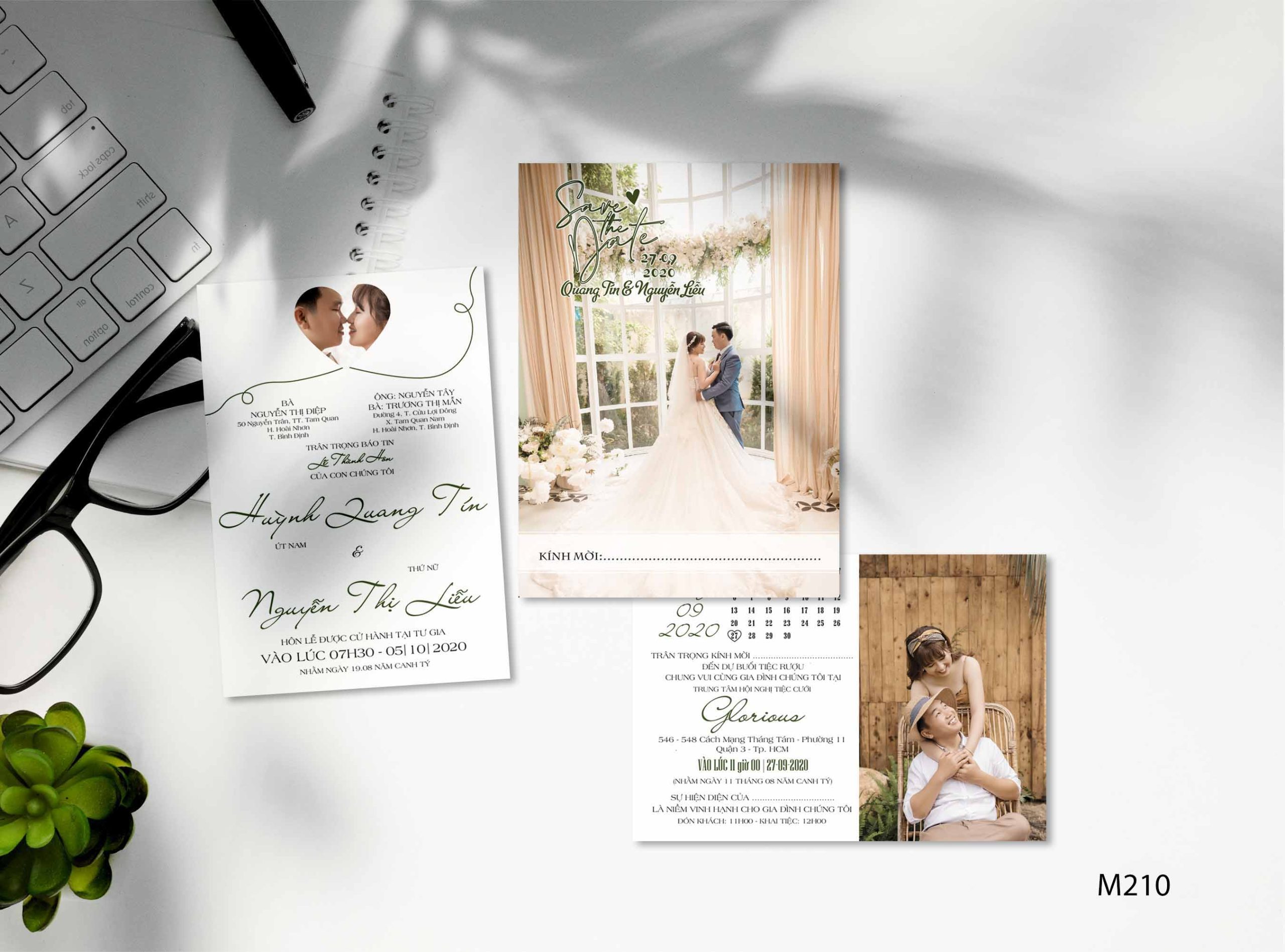Save the date wedding invitation card mockup