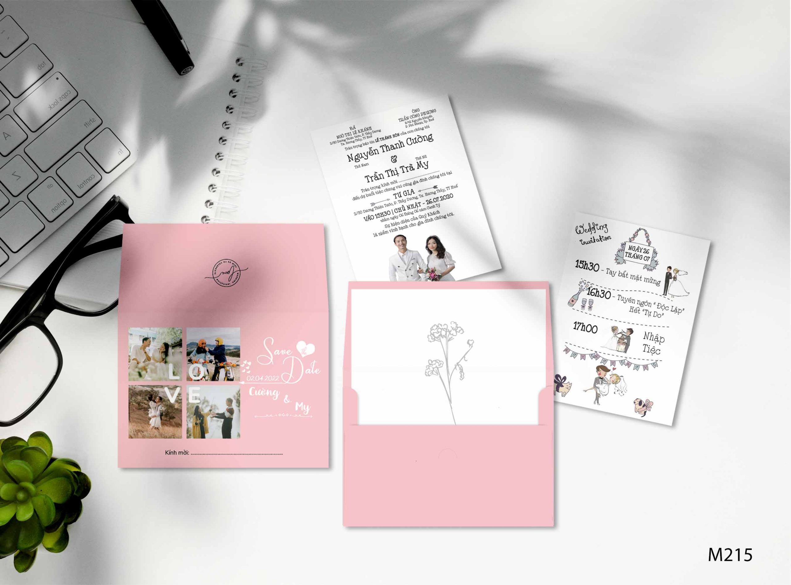 Save the date wedding invitation card mockup